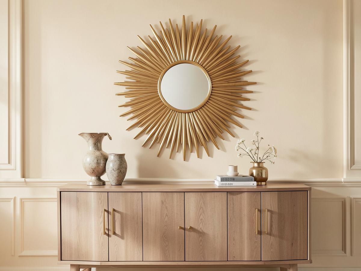 Miroir Soleil Doré