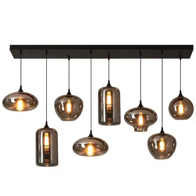 Suspension Grappe Verre Fumé 2