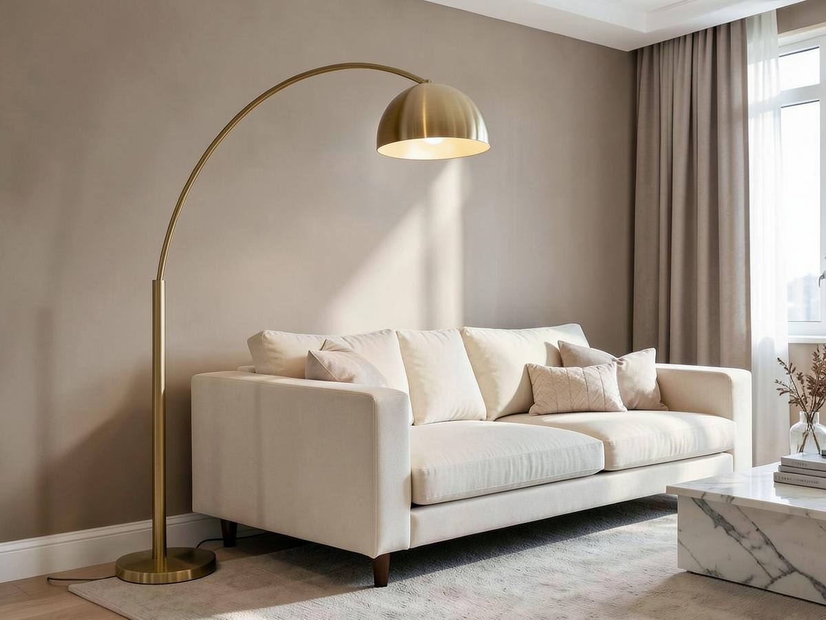 Lampadaire Arc Doré