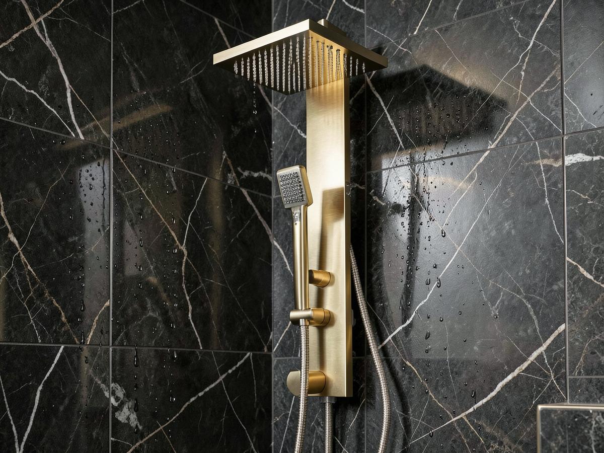 Colonne de douche thermostatique ciel de pluie