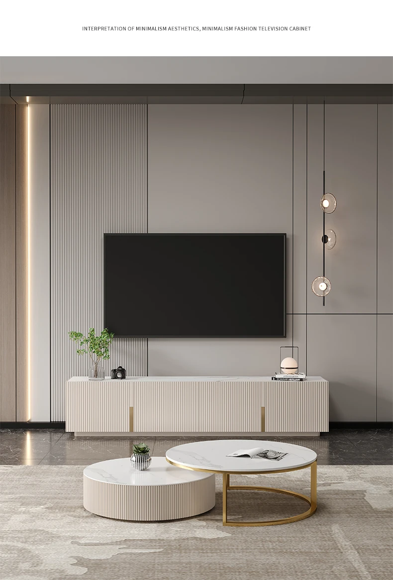 Meuble TV Cannelé Ivoire 4
