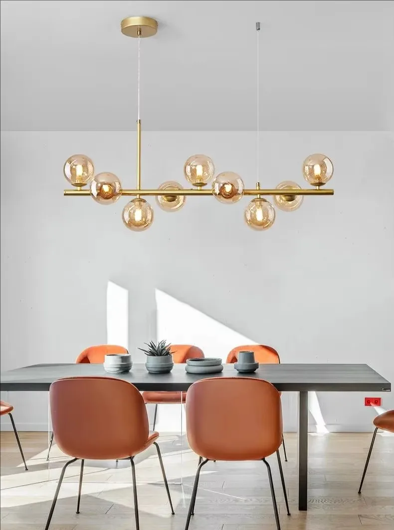 Lustre linéaire Globes de verre 5