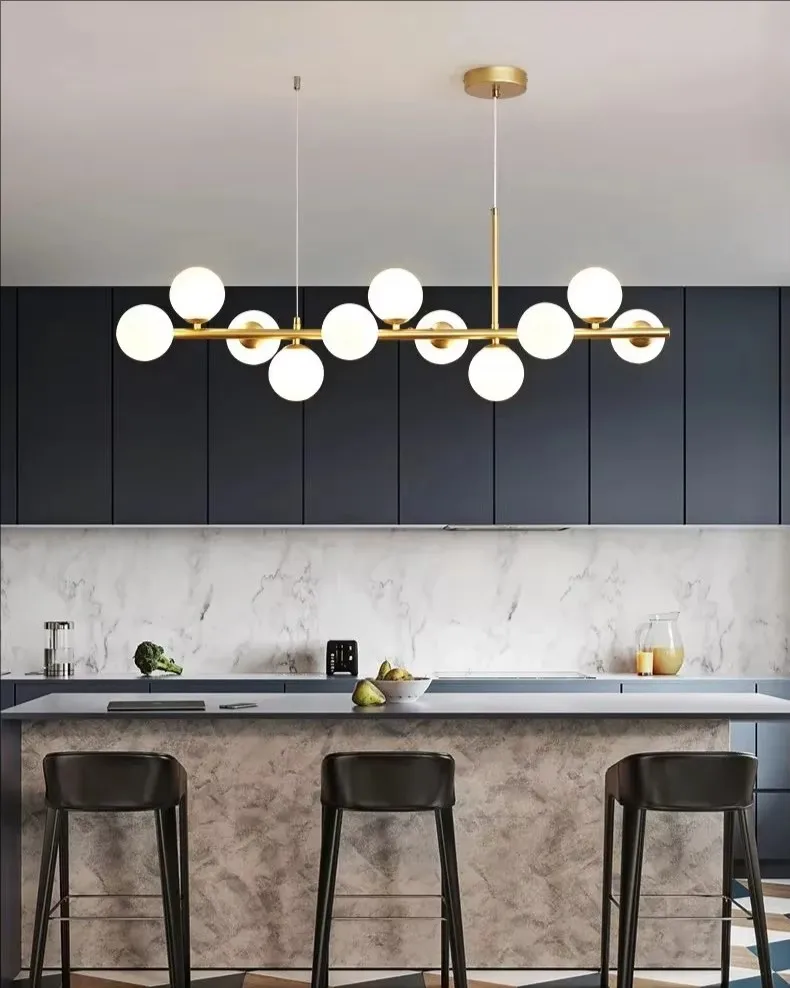 Lustre linéaire Globes de verre 4