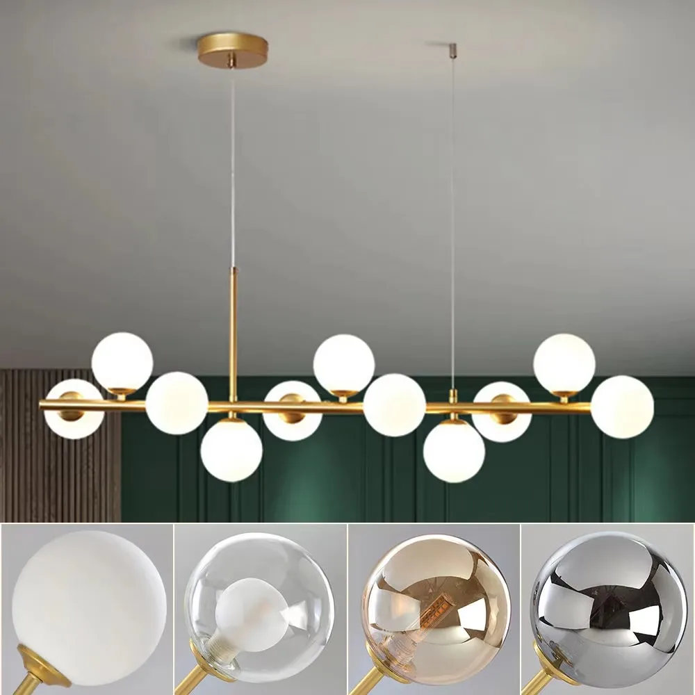 Lustre linéaire Globes de verre 6