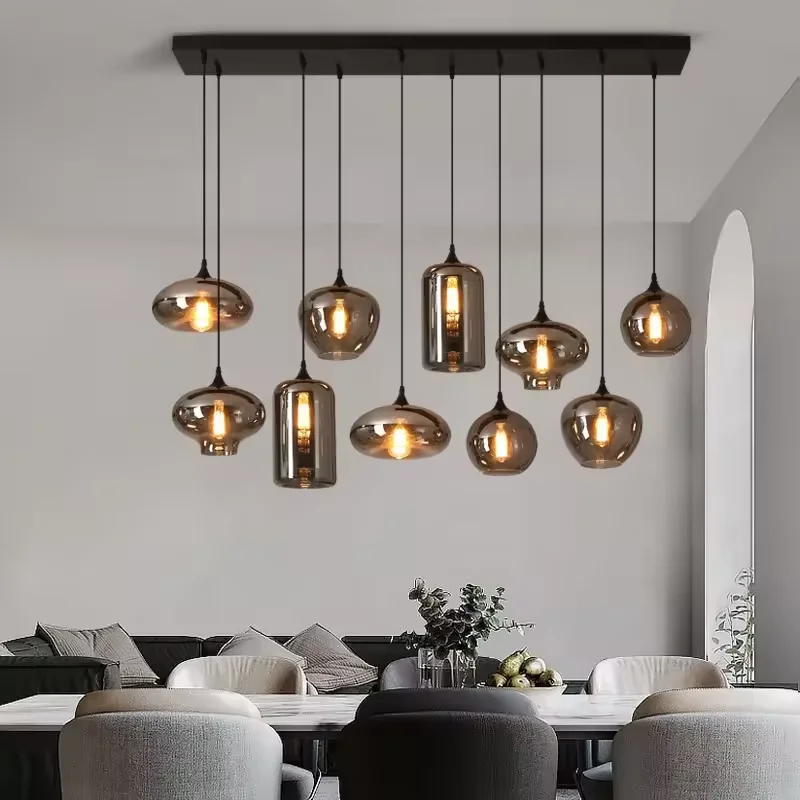 Suspension Grappe Verre Fumé 5